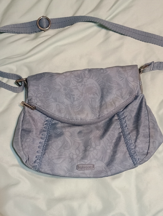 Sakroots Handbags - Sakroots Light Blue Floral Crossbody Bag with Adjustable Strap